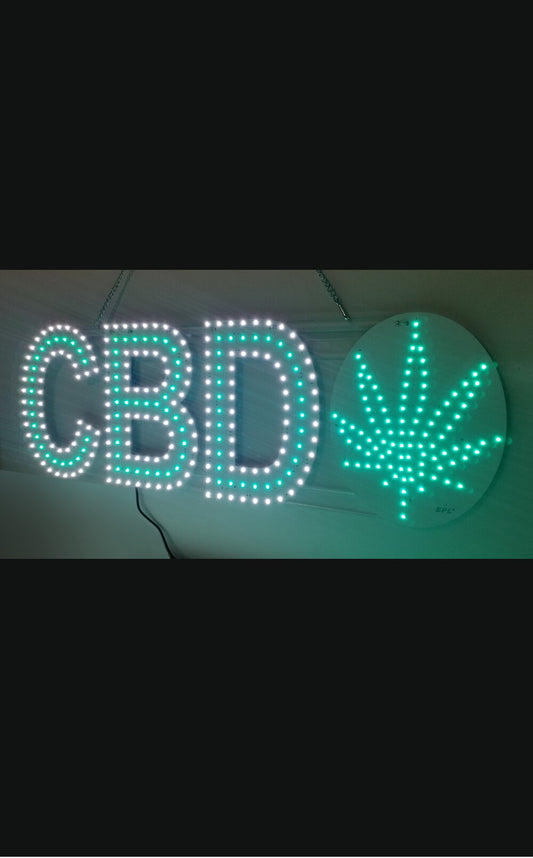 LED CBD LEAF SIGN