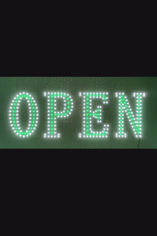LED OPEN Sign Green