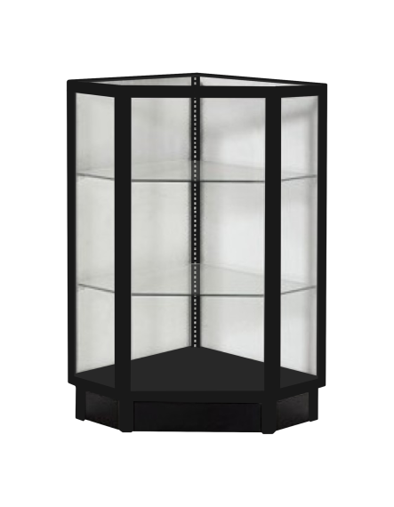 Corner Extra vision Aluminum Display Case 20x20 Black