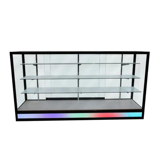 Extra Vision Black Aluminum Showcase with RGB Scrolling Base Light