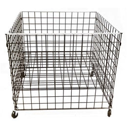 36" X 36" X 30" Grid Dump Bin With Casters And Adjustable Shelf 