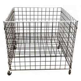 36" X 36" X 30" Grid Dump Bin With Casters And Adjustable Shelf