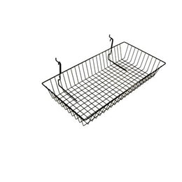 Slatwall/Gridwall/Pegboard Wire Basket 24" L X 12" D X 4" H (6 PER BOX)