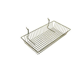 Slatwall/Gridwall/Pegboard Wire Basket 24" L X 12" D X 4" H (6 PER BOX)