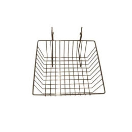 Slatwall/Gridwall/Pegboard Wire Basket 12" L X 12" D X 8" H With 4" Slant