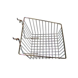 Slatwall/Gridwall/Pegboard Wire Basket 12" L X 12" D X 8" H With 4" Slant