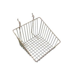 Slatwall/Gridwall/Pegboard Wire Basket 12" L X 12" D X 8" H With 4" Slant