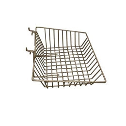 Slatwall/Gridwall/Pegboard Wire Basket 15" L X 12" D X 5" High With 3" Slant