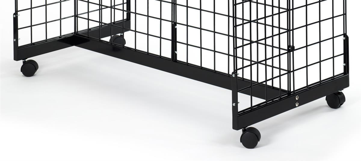 4 Ft H SHape Gondola Base Knock-Down For Gridwall With Casters