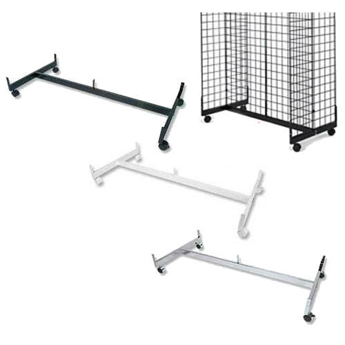 4 Ft H SHape Gondola Base Knock-Down For Gridwall With Casters