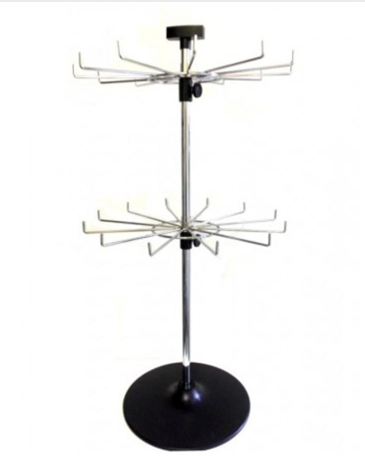 2 Tier 12 Hooks Spinner Rack