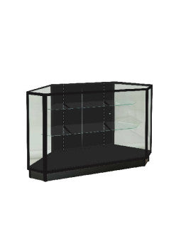 Corner Extra vision Aluminum showcase 42x20 Black