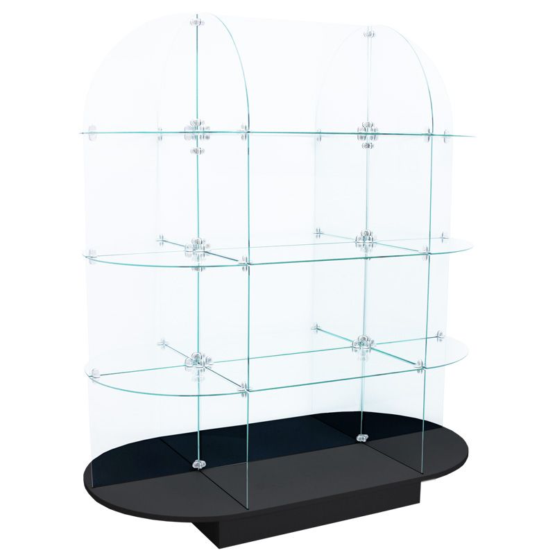 Oval Glass Display Tower