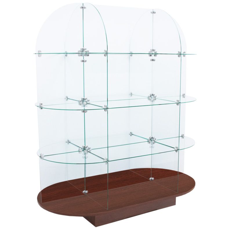 Oval Glass Display Tower